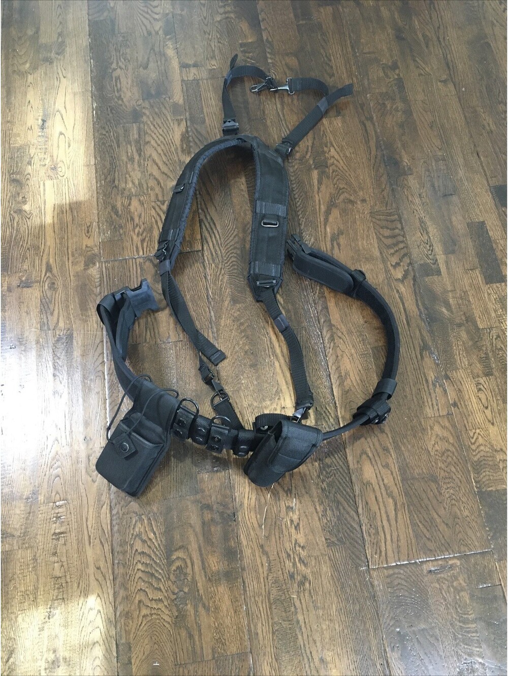 Bianchi Nylon Tactical Belt w/ Suspenders + 2 Attachments — Size Large — EUC